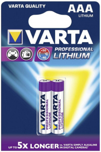 Элемент питания 1,5V AAA/FR03 VARTA Lithium 2BP