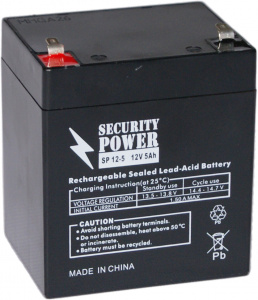 картинка Аккумуляторная батарея Security Power SP 12-5 F2 12V/5Ah от Кипер Трэйд