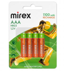 картинка Аккумуляторная батарея AAA/HR03 1,2V/1100mAh Mirex 4BP от Кипер Трэйд