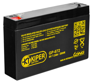 картинка Аккумуляторная батарея Kiper GP-672 F1 6V/7.2Ah от Кипер Трэйд