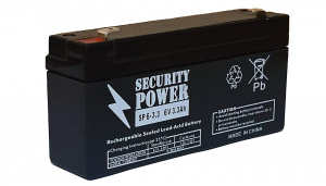 картинка Аккумуляторная батарея Security Power SP 6-3,3 F1 6V/3.3Ah от Кипер Трэйд