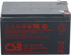 Аккумуляторная батарея CSB HR 1251W F2 12V/12Ah