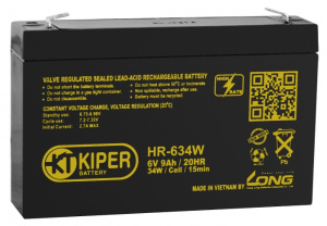 картинка Аккумуляторная батарея Kiper HR-634W F2 6V/9Ah от Кипер Трэйд