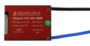 Плата Smart BMS LiFePO4 15S60A 48V 60A