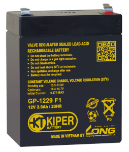 картинка Аккумуляторная батарея Kiper GP-1229 F1 12V/2.9Ah от Кипер Трэйд