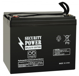 картинка Аккумуляторная батарея Security Power SPL 12-75 12V/75Ah от Кипер Трэйд