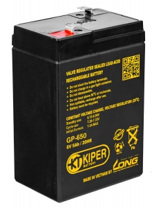 картинка Аккумуляторная батарея Kiper GP-650 F1 6V/5Ah от Кипер Трэйд