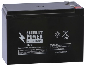 картинка Аккумуляторная батарея Security Power SP 12-12 F2 12V/12Ah Slim от Кипер Трэйд