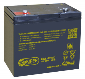картинка Аккумуляторная батарея гелевая Kiper GEL-12550 12V/55Ah от Кипер Трэйд
