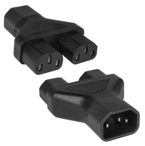 картинка Разъём питания AC-041 переходник IEC C14-C13x2шт от Кипер Трэйд