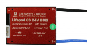 Плата BMS LiFePO4 8S40A 24V 40A