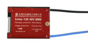 Плата BMS Li-Ion 13S30A 48V 30A