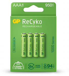 картинка Аккумуляторная батарея AAA/HR03 1,2V/1000mAh GP 4BP от Кипер Трэйд