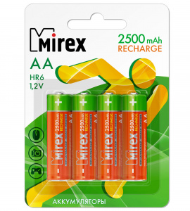 картинка Аккумуляторная батарея AA/HR6 1,2V/2500mAh Mirex 4BP от Кипер Трэйд