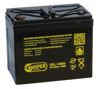 картинка Аккумуляторная батарея гелевая Kiper GEL-12800 12V/80Ah от Кипер Трэйд