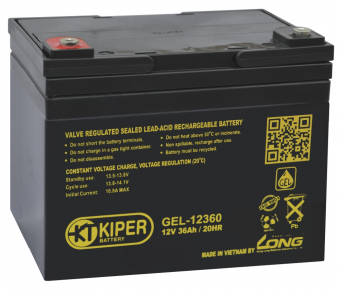 картинка Аккумуляторная батарея гелевая Kiper GEL-12360 12V/36Ah от Кипер Трэйд