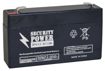 картинка Аккумуляторная батарея Security Power SP 6-1,3 F1 6V/1.3Ah от Кипер Трэйд