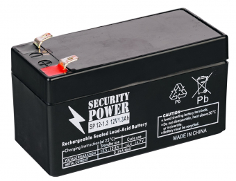 картинка Аккумуляторная батарея Security Power SP 12-1,3 F1 12V/1.3Ah от Кипер Трэйд