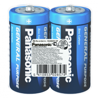 Элемент питания 1,5V D/R20 Panasonic General Purpose
