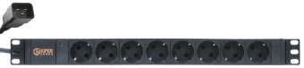 картинка Блок розеток 19" Kiper Power, 8 розеток Schuko, 16А, кабель питания 2м с вилкой IEC C20 от Кипер Трэйд