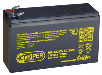 картинка Аккумуляторная батарея Kiper HR-1224W F2 Slim 12V/6Ah от Кипер Трэйд