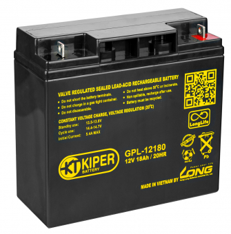 картинка Аккумуляторная батарея Kiper GPL-12180 12V/18Ah от Кипер Трэйд