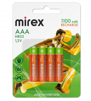 Аккумуляторная батарея AAA/HR03 1,2V/1100mAh Mirex 4BP