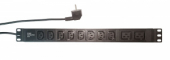 картинка Блок розеток 19", 8 розеток C13+2С19, 16А, кабель питания 2м с вилкой Schuko от Кипер Трэйд