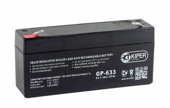 Аккумуляторная батарея Kiper GP-633 F1 6V/3.3Ah