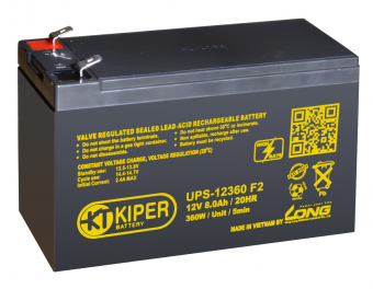 картинка Аккумуляторная батарея Kiper UPS-12360 F2 12V/8Ah от Кипер Трэйд