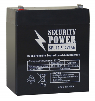 картинка Аккумуляторная батарея Security Power SPL 12-5 F2 12V/5Ah от Кипер Трэйд