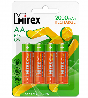 Аккумуляторная батарея AA/HR6 1,2V/2000mAh Mirex 4BP