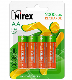 картинка Аккумуляторная батарея AA/HR6 1,2V/2000mAh Mirex 4BP от Кипер Трэйд